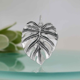 Sterling Silver Dimensional Monstera Leaf Charm