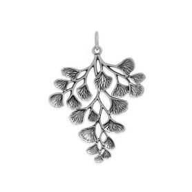 Sterling Silver Maidenhair Fern Charm 36x26mm