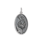 Sterling Silver Oval Dandelion Charm 26x14mm