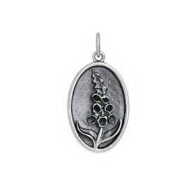 Sterling Silver Foxglove Charm 25x13mm
