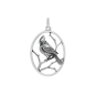 Sterling Silver Cardinal Charm in Oval 27x17mm