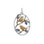 Mixed Metal Chickadee Charm in Oval 27x17mm