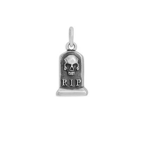 Sterling Silver Tombstone Charm 17x8mm