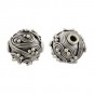 Sterling Silver Bead - Round with Fine Wire Swirls 10x8mm