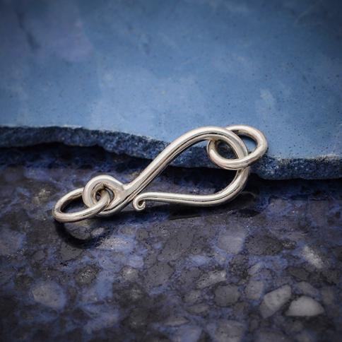 Sterling Silver Simple Hook and Eye Clasp - Medium