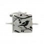 Sterling Silver One Strand Box Clasp with Bird Print 19x13mm