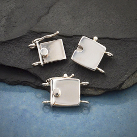 Sterling Silver Small Two Strand Box Clasp 18x13mm