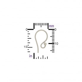  Sterling Silver Ear Hook - Simple with Ball 16x9mm