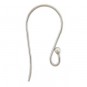 Sterling Silver Large Simple Ear Hook with Ball 23x12mm