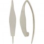 Sterling Silver Long Smooth Ear Wire with Hidden Loop 27x4mm