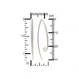 Sterling Silver Ear Wire - Large Marquis with Loop 37x16mm