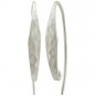 Sterling Silver Long Hammered Ear Wire with Loop 36x5mm