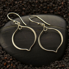 Sterling Silver Arabesque Shape Earring Findings 36x19mm