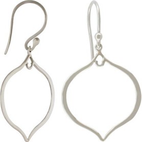 Sterling Silver Arabesque Shape Earring Findings 36x19mm