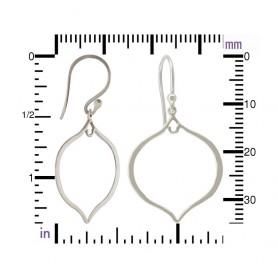 Sterling Silver Arabesque Shape Earring Findings 36x19mm
