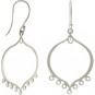 Sterling Silver Arabesqu Earring Finding w 7 Loops 39x21mm