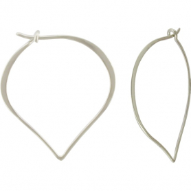 Sterling Silver Lotus Petal Hoop Earring 41x35mm