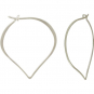 Sterling Silver Lotus Petal Hoop Earring 41x35mm