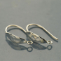 Sterling Silver Hammered Almond Shape Ear Hook 17x10mm