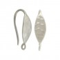 Sterling Silver Hammered Almond Shape Ear Hook 17x10mm