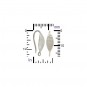 Sterling Silver Hammered Almond Shape Ear Hook 17x10mm