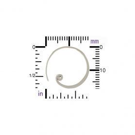 Sterling Silver Hoop Earring - Circle with Curlicue 20x18mm