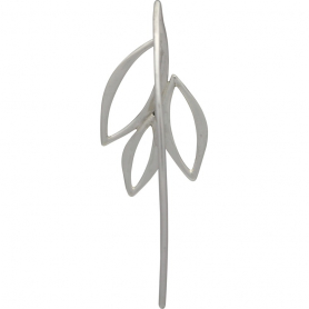  Sterling Silver Ear Hook with Marquis Leaves 32x13mm