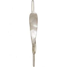 Sterling Silver Earring Top - Hammered Teardrop Front 24x3mm