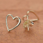 Silver Stud Earrings - Openwork Heart Post Earring 9x8mm