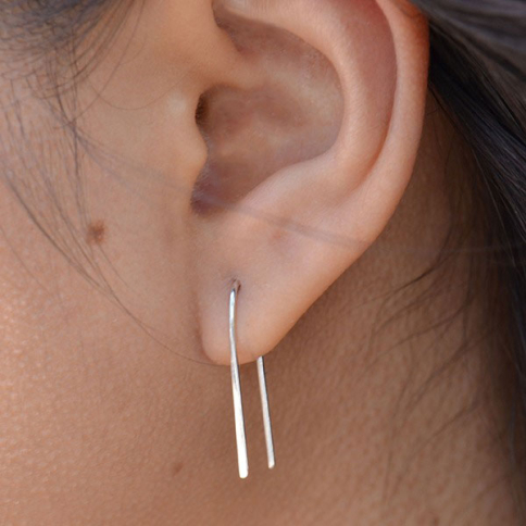 Sterling Silver Arc Ear Wires on model