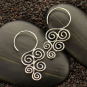 Sterling Silver Ear Hook with Cascading Swirl 36x19mm