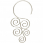 Sterling Silver Ear Hook with Cascading Swirl 36x19mm