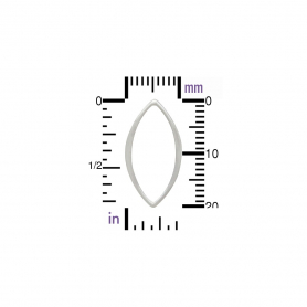 Sterling Silver Marquis Post Earrings 20x10mm