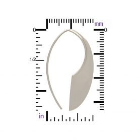 Sterling Silver Machete Earrings - Geometric Jewelry 36x22mm