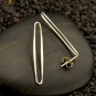 Sterling Silver Long Oval Post Earrings 30x5mm