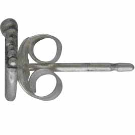 Sterling Silver Evil Eye Post Earring 6x10mm