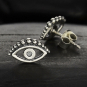 Sterling Silver Evil Eye Post Earring 6x10mm