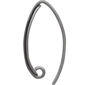 Sterling Silver Earring Hook with Long Almond Shape 22x4mm