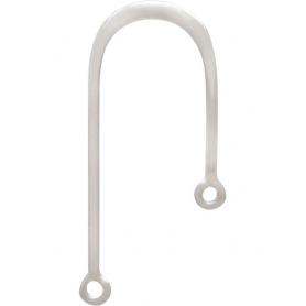 Sterling Silver Asymetrical Arch Bar Post Earrings 25x12mm