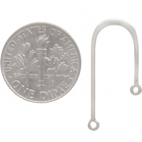 Sterling Silver Asymetrical Arch Bar Post Earrings 25x12mm