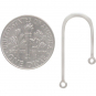 Sterling Silver Asymetrical Arch Bar Post Earrings 25x12mm