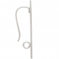Sterling Silver Center Line Hook Earrings 30x8mm