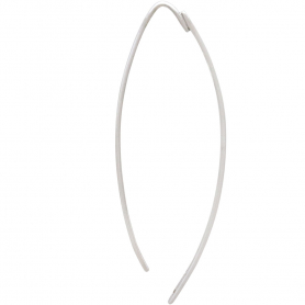Sterling Silver Long Marquis Hook Earrings with Hole 45x17mm