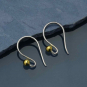 Sterling Silver Simple Ear Wire with Bronze Ball 18x10mm
