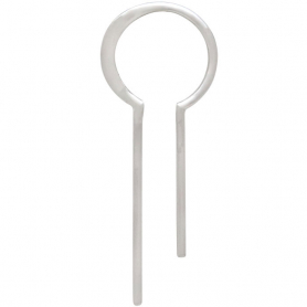 Sterling Silver Bulb Earring with Vertical Bars 30x11mm