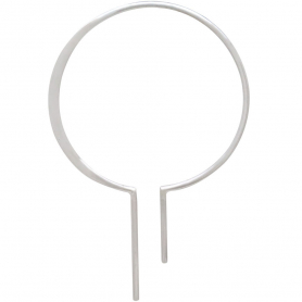 Sterling Silver Bulb Earring with Vertical Bars 40x26mm