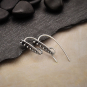 Sterling Silver Teardrop Earwires with Granulation 26x4mm