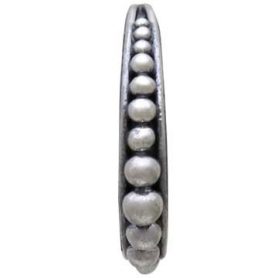 Silver Hoop Post Earring with Channel Set Granulation 15mm