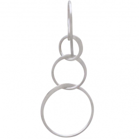 Sterling Silver Three Circle of Life Earrings 46x18mm