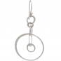 Sterling Silver Six Floating Circles Earrings 50x25mm